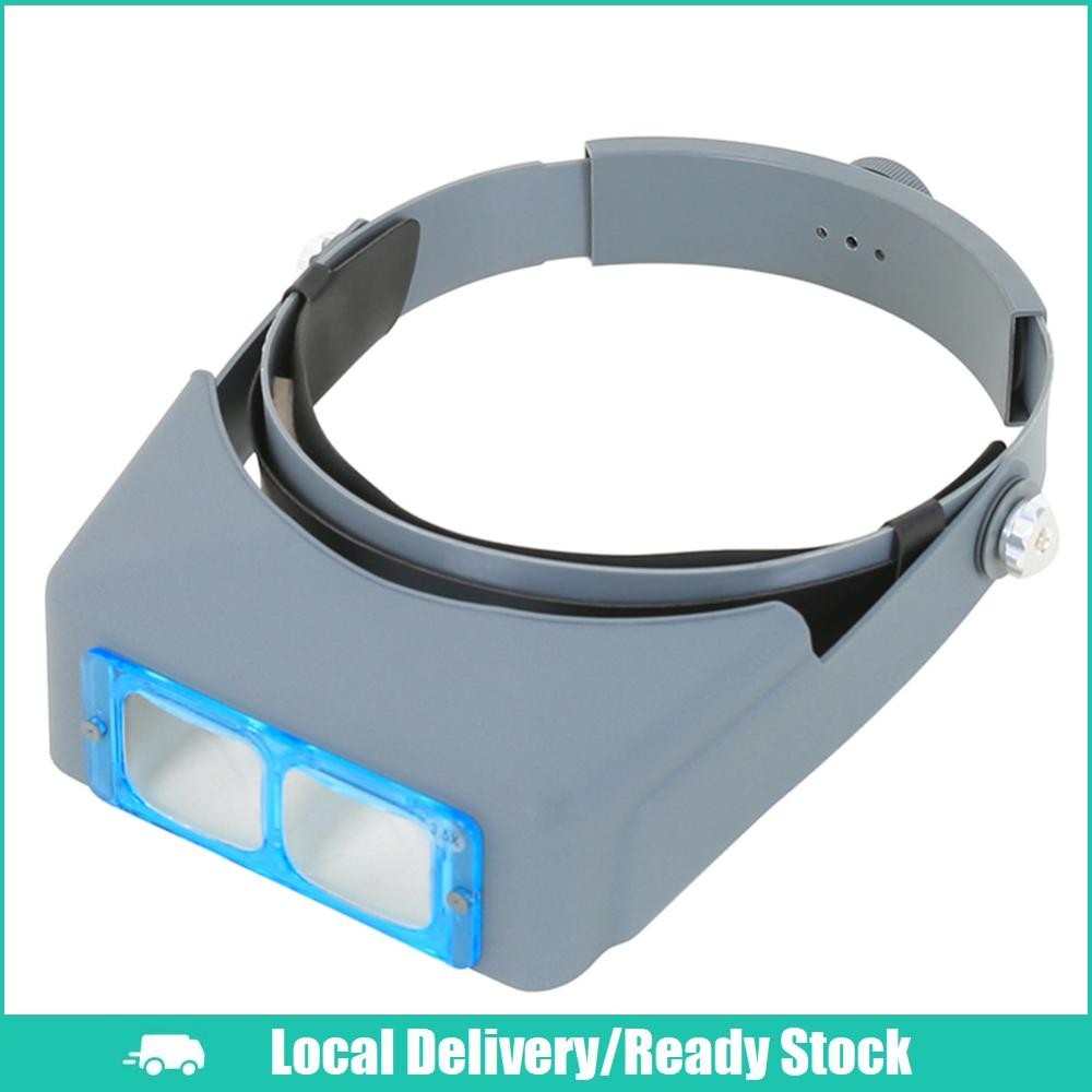 [จัดส่งในพื้นที่] แบบพกพา Headworn Loupe แฮนด์ฟรี Loupe แว่นขยาย 1.5x 2x 2.5x 3.5x สายปรับได้สําหรับการอ่าน Jewelers นาฬิกาอุปกรณ์ซ่อม