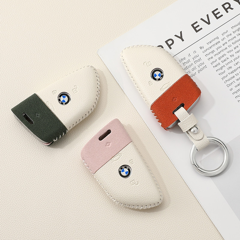 เหมาะสําหรับรถ BMW 3 Series Splicing หนัง Grain Key Cover 320li 5 Series 530 X2 X1 X3 X5 525 ใบมีดแฟชั่นการจับคู่สี Key กระเป๋าป้องกัน