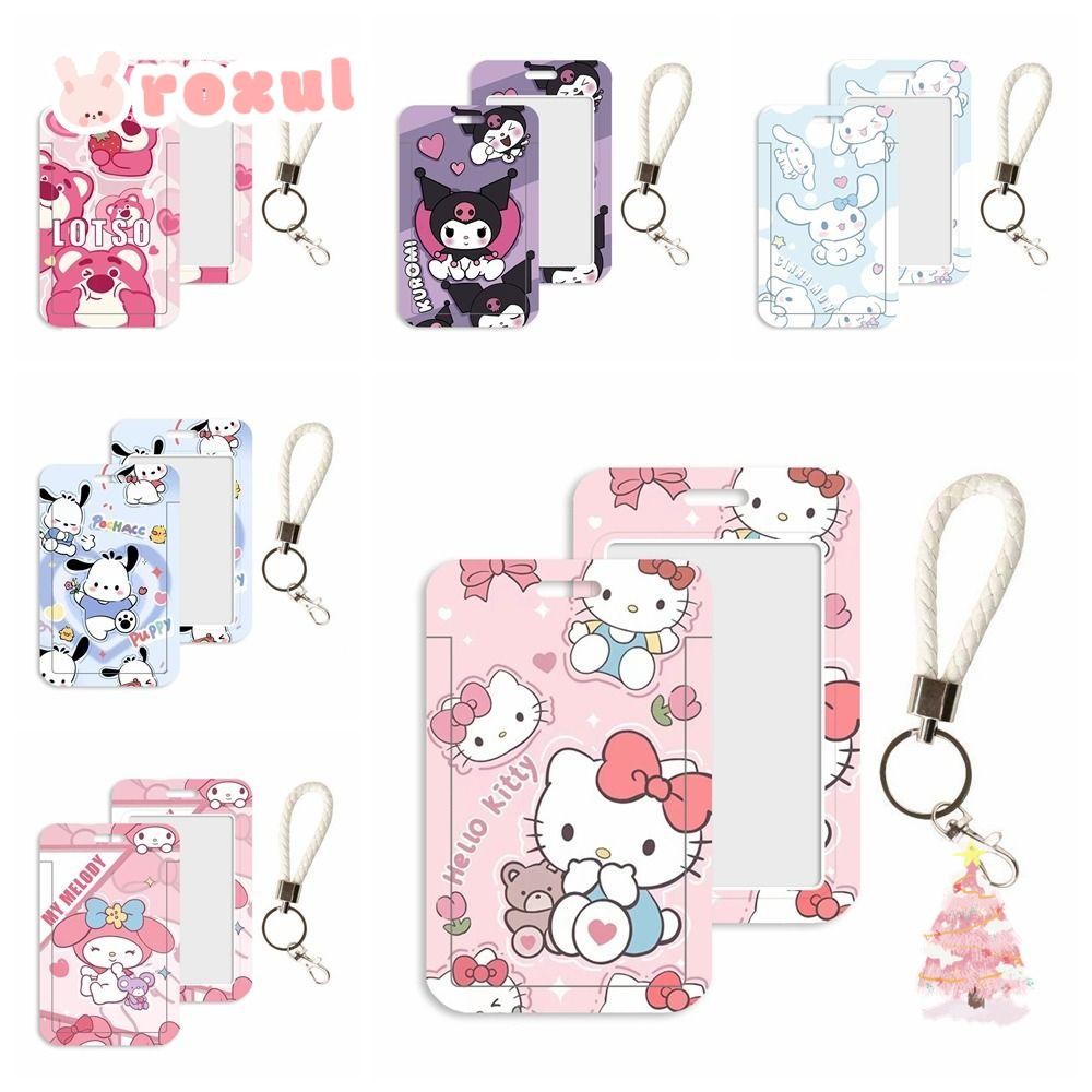 ที่ใส่การ์ดการ์ตูน ROXUL, ที่ใส่ ID โพลีเอสเตอร์ ABS, พร้อมเชือกเส้นเล็กที่ใส่นามบัตร Sanrio