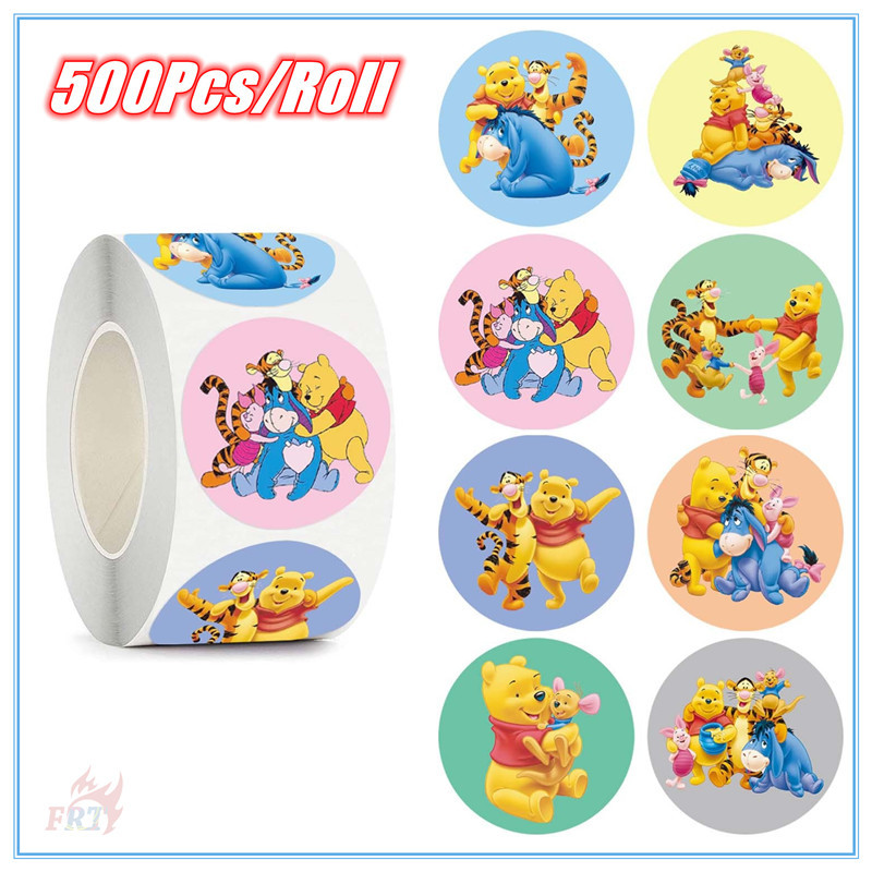 500ชิ้น/ม้วน หมีพูห์ & เพื่อนของเขา ชุด 01 . สติ๊กเกอร์รางวัลเด็ก Diy สมุดภาพอัลบั้มตกแต่งสติกเกอร์ฉลากปิดผนึก