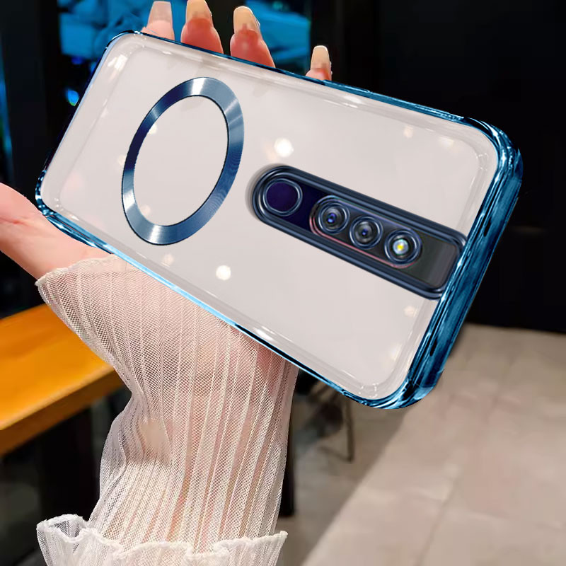 เคส ปลอก OPPO F11 Pro OPPO F11เคสโทรศัพท์ขอบทองนุ่มกันชนใสพร้อมแหวนดูดแม่เหล็กตัวป้องกันโช้คอัพ wstmcxq01