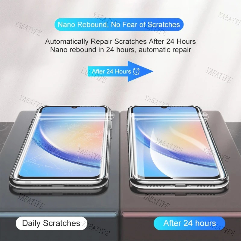 SAMSUNG ฟิล์มไฮโดรเจลนุ่มสําหรับSamsung S25 Edge S24 Plus S23 UltraซิลิโคนTPUป้องกันหน้าจอสําหรับSamsung S25Ultra S24 S23 S22 S21 FE - รูปที่ 7