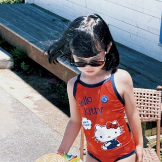 ชุดว่ายน้ําเด็กผู้หญิง One Piece Summer Cartoon kt Cat Sling