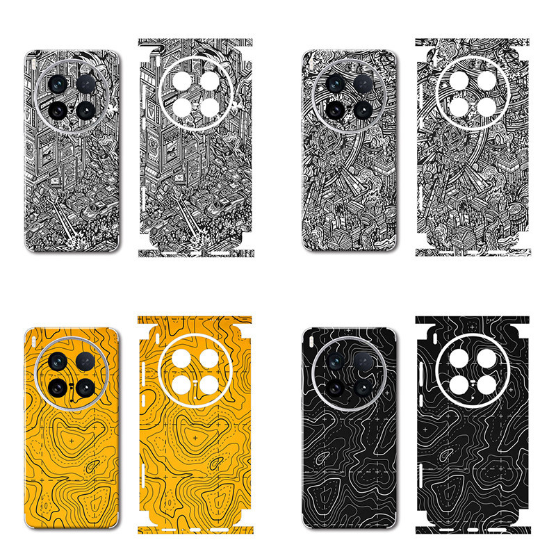 GASKIN_ ANTI-FUNGAL - Monochrome Skin Wrap สําหรับ VIVO X200 Ultra X100 X200 Pro Mini Back Screen Pr