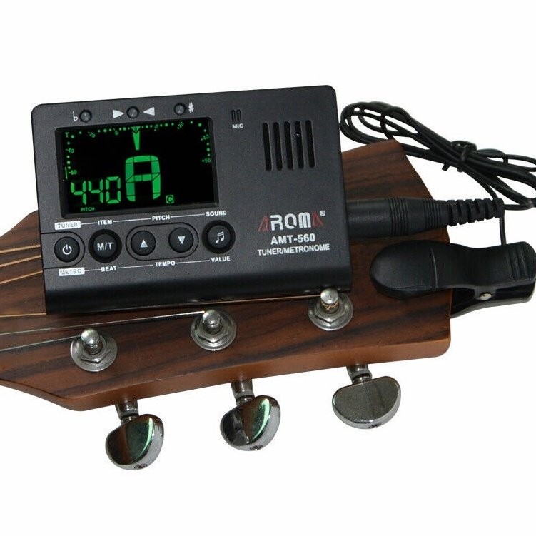 Aroma Electric Tuner & Metronome With Pickup Guitar Bass Violin Amt-560 Musical Instrument Accessori