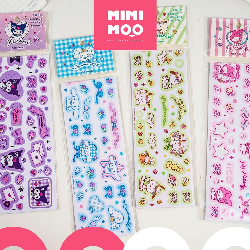 MIMIMOO Sanrio Long Sticker Cinnamoroll Kuromi My Melody Character