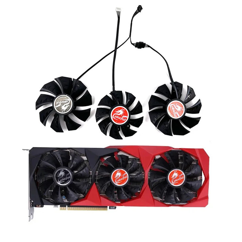 ใหม่ 87 มม.RTX3090 Cooler พัดลมสําหรับสีสัน GeForce RTX 3060 3070 3080 Ti 3090 NB 12G-V กราฟิกการ์ดพ