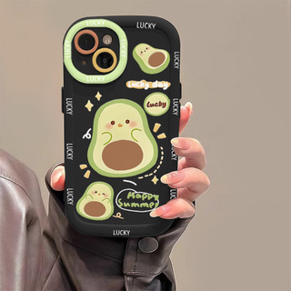 พร้อมส่ง เคสสำหรับไอโฟน12 ลายอะโวคาโด สีเขียว สดใส เคสครอบเต็มกล้อง For IPhone 11 13 12 14 15 16 Pro 7/8Plus X XR XS Max