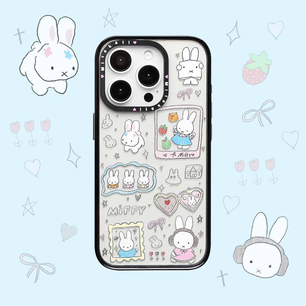 Line Miffy กระต่ายเคสโทรศัพท์โปร่งใส Drop-Resistant สําหรับ iPhone 16 Promax 15 Promax 11 12 13 14plus 15plus 16e 16plus 15pro