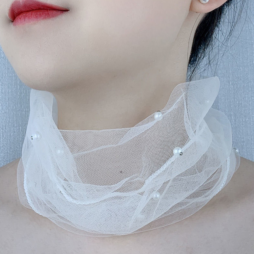 ผ้าพันคอ organza ยืดหยุ่น ลายตาข่ายและริบบิ้น ขนาดเล็ก สไตล์เรียบร้อยและสง่า ราคา ถูกที่สุด ดีลบีเคเค แกลเลอรีภาพที่ 8
