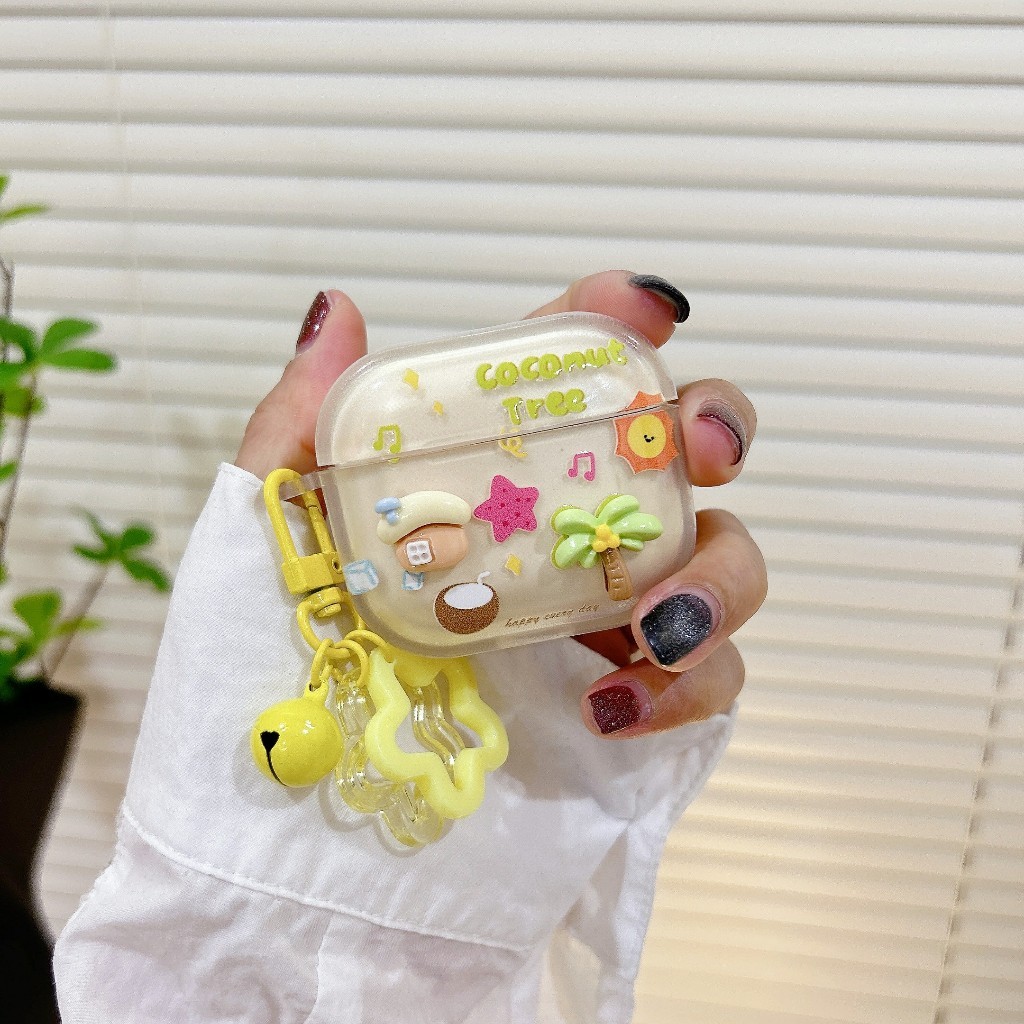 Siam【 ต้นมะพร้าว 】เคสหูฟัง i12 i11 i13 เคสใสการ์ตูนนูน 1 2 3 เคสหูฟังบลูทูธ gen gen1 gen2 เคสหูฟังไร