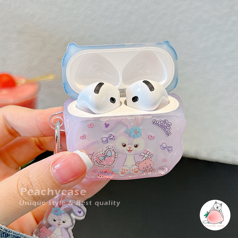 Disney น่ารัก Stellalou IMD ชุดหูฟังป้องกันกรณีสําหรับ Airpods 1 2 3 4 Pro Pro2 Airpods3 พร้อมจี้กระต่าย Anti-los หูฟังปลอก - รูปที่ 2