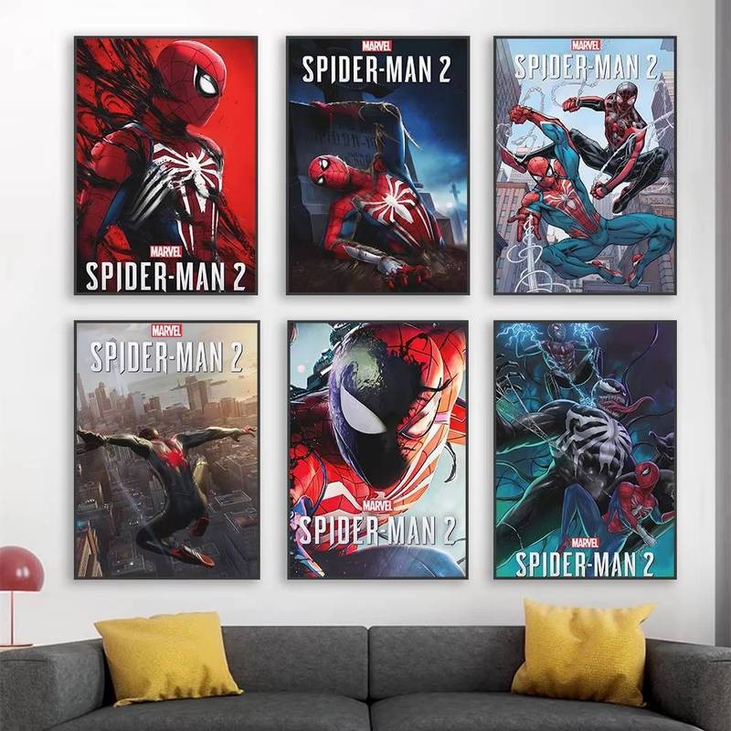 Spiderman 2 โปสเตอร์ภาพยนตร์คลาสสิก Spiderman พิมพ์ Superhero ภาพวาดผ้าใบ Home Game Room Wall Art Decor