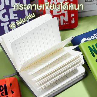 สมุดโน๊ต ขนาด A7 แบบพกพา ขนาดเล็ก สไตล์อเมริกันเรโทร สมุดบันทึกขนาดเล็ก ที่คั่นหนังสือพร้อมริบบิ้น