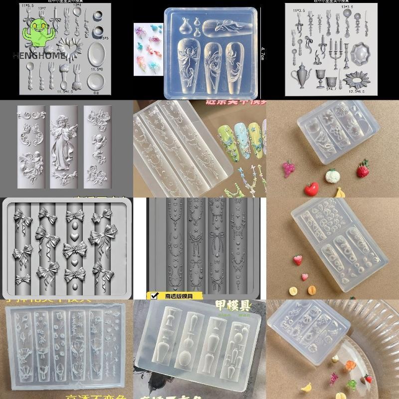 HENGHOME 1 ชิ้นตกแต่งเล็บแองเจิลผลไม้ 3D แม่พิมพ์ DIY ออกแบบซิลิโคนเล็บศิลปะแม่พิมพ์ Self-made สวมใส่เกราะเครื่องมือ *