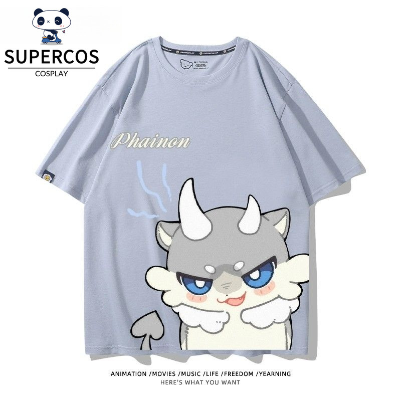 Honkai Star Rail Painon Anaxa Blade เสื้อยืดแขนสั้นหลวม ลายแมวน่ารัก เหมาะสำหรับนักเรียน