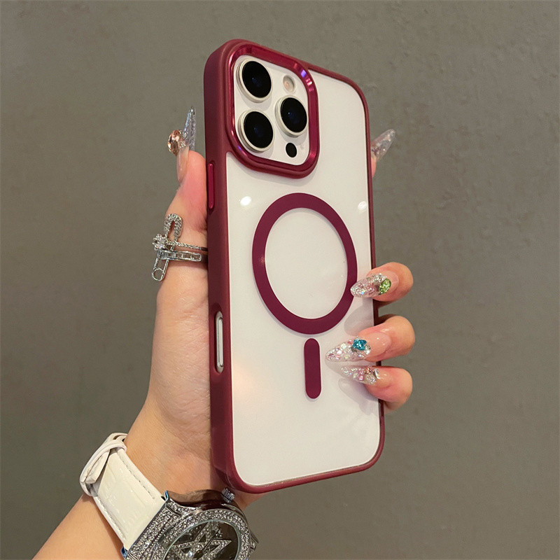 เคสโทรศัพท์แม่เหล็กบางเฉียบและแม่เหล็กโปร่งใสเข้ากันได้กับ iPhone16promax 16pro 15promax 14promax 13promax 15pro 13pro 11 12promax 15plus ปลอกกันกระแทก – โปรปัง