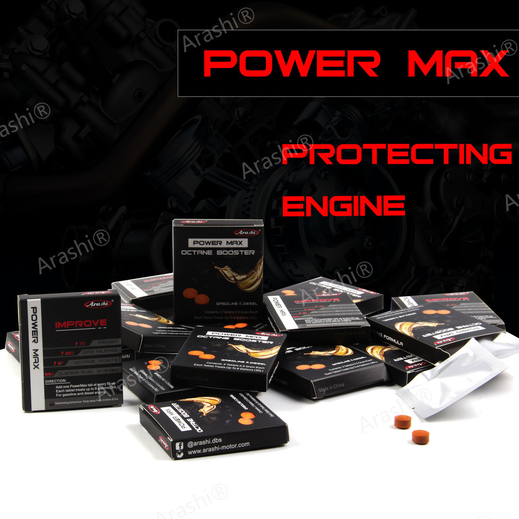 Arashi 6 Pack Power Max แท็บเล็ตรถจักรยานยนต์ Octane Booster น้ํามันแก๊สการใช้เบนซิน Saver สารเติมแต