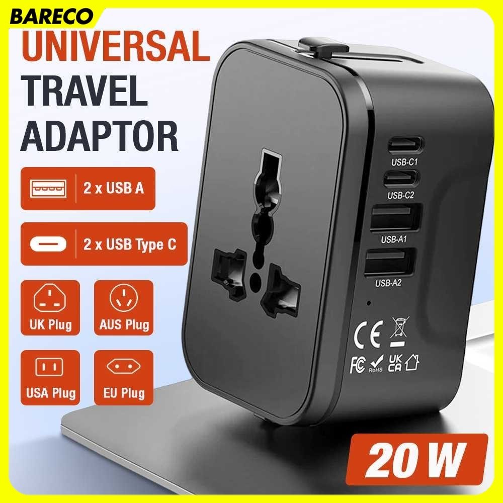 LENCENT Universal Travel Adapter Multi Port USB Type C UK EU USA 20W - HHT205