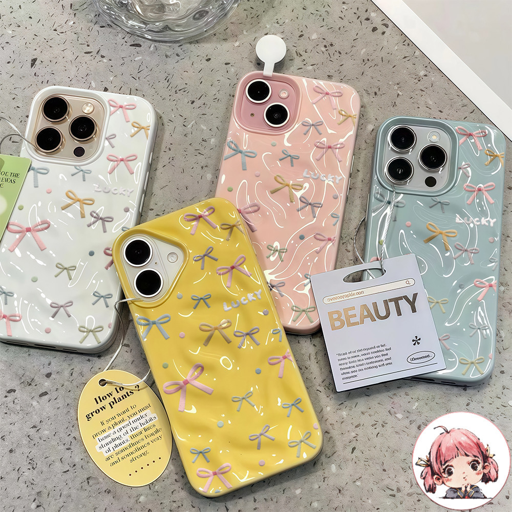 ส่งจากไทย เคสไอโฟน12 ลายโบว์สีสดใสน่ารัก เคสลายอุกกาบาต For IPhone13 11 12 14PLUS 6/7/8 15 16ProMAX X XR XSMAX กันกระแทก