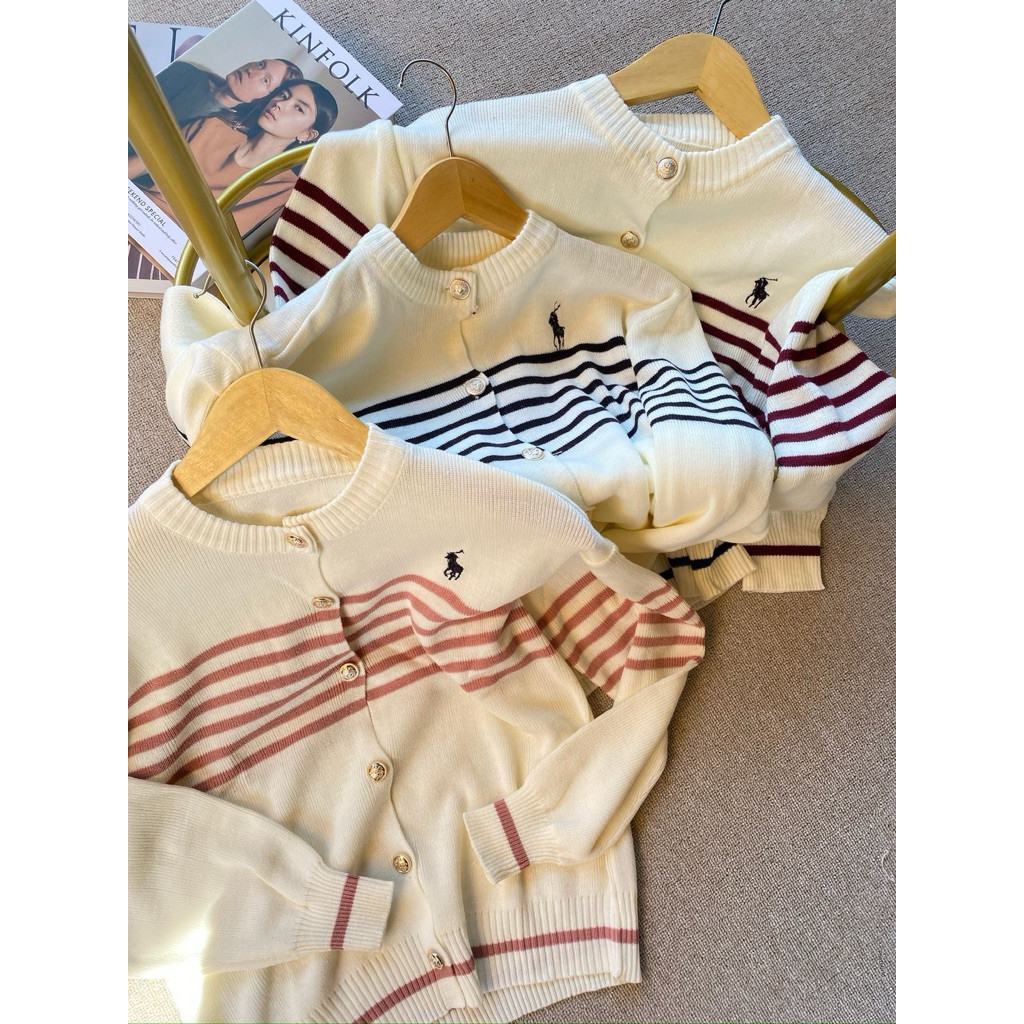 พรีเมี่ยม STRIPED KNIT CARDIGAN | KNIT STRIP CARDIGAN