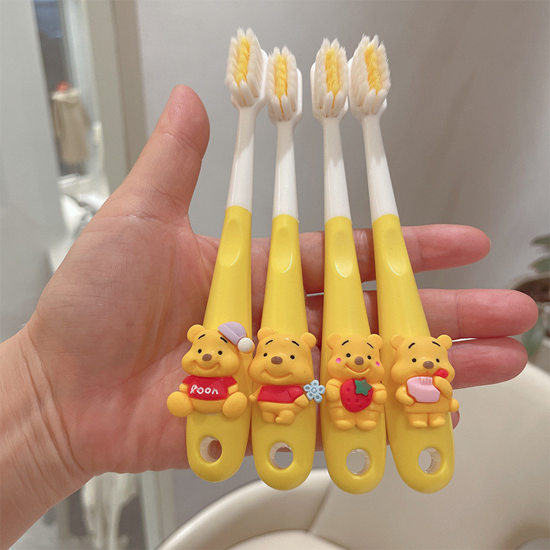 หมีพูห์แปรงสีฟันเด็กขนนุ่ม 6-12 ปี 3-6 ปีอายุมากกว่า 3-12 ปีชิ้นเล็ก 6-12 ชายหญิง
