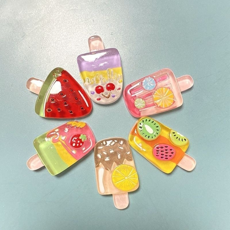 【100pcs】ไอติมลูกอม miniature ของเล่น DIY สำหรับตกแต่งเคสโทรศัพท์และถ้วยน้ำ