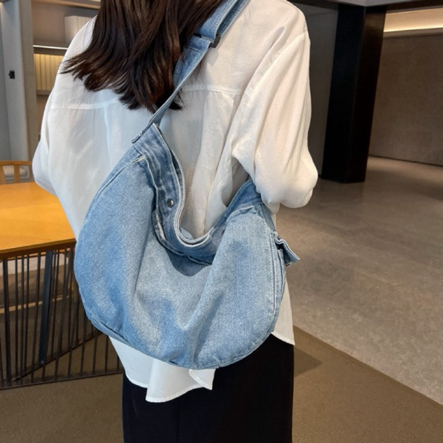 Town Shell - Jeanie Korean Jeans Sling Bag / Aesthetic Korean Jeans Bag / College Bag