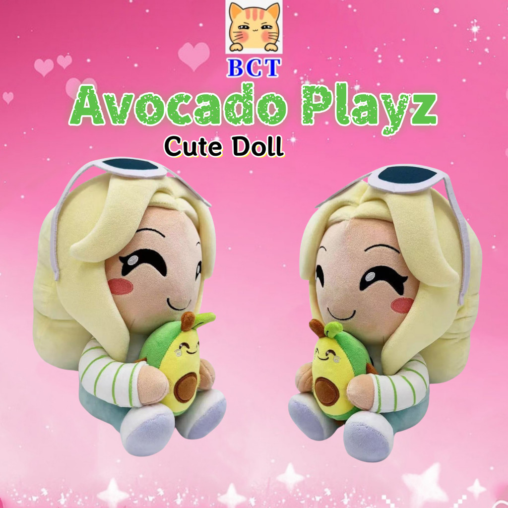 BCT✨ตุ๊กตาอะโวคาโด Playz✨ใหม่อะโวคาโด Playz ตุ๊กตาตุ๊กตานุ่ม Avocado Plushie ตุ๊กตาของเล่นหมอนสนุกสาวถืออะโวคาโดของเล่นตุ๊กตาเด็กของขวัญตกแต่งห้องนอนหมอนตุ๊กตา