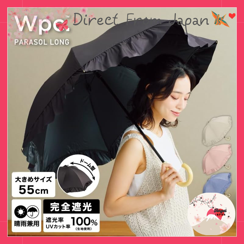 Wpc. Frilled Mini Dome Folding Umbrella 100% UV Protection UPF50+ From Japan