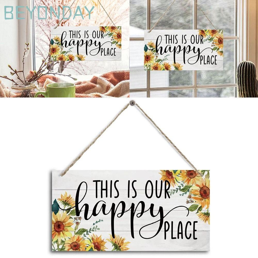 ป้ายประตู BEYONDY ป้ายเตือน Wood Hotel Bulletin Board, Design นี่คือสถานที่มีความสุขของเรา ป้ายแขวนประตูห้องลอง