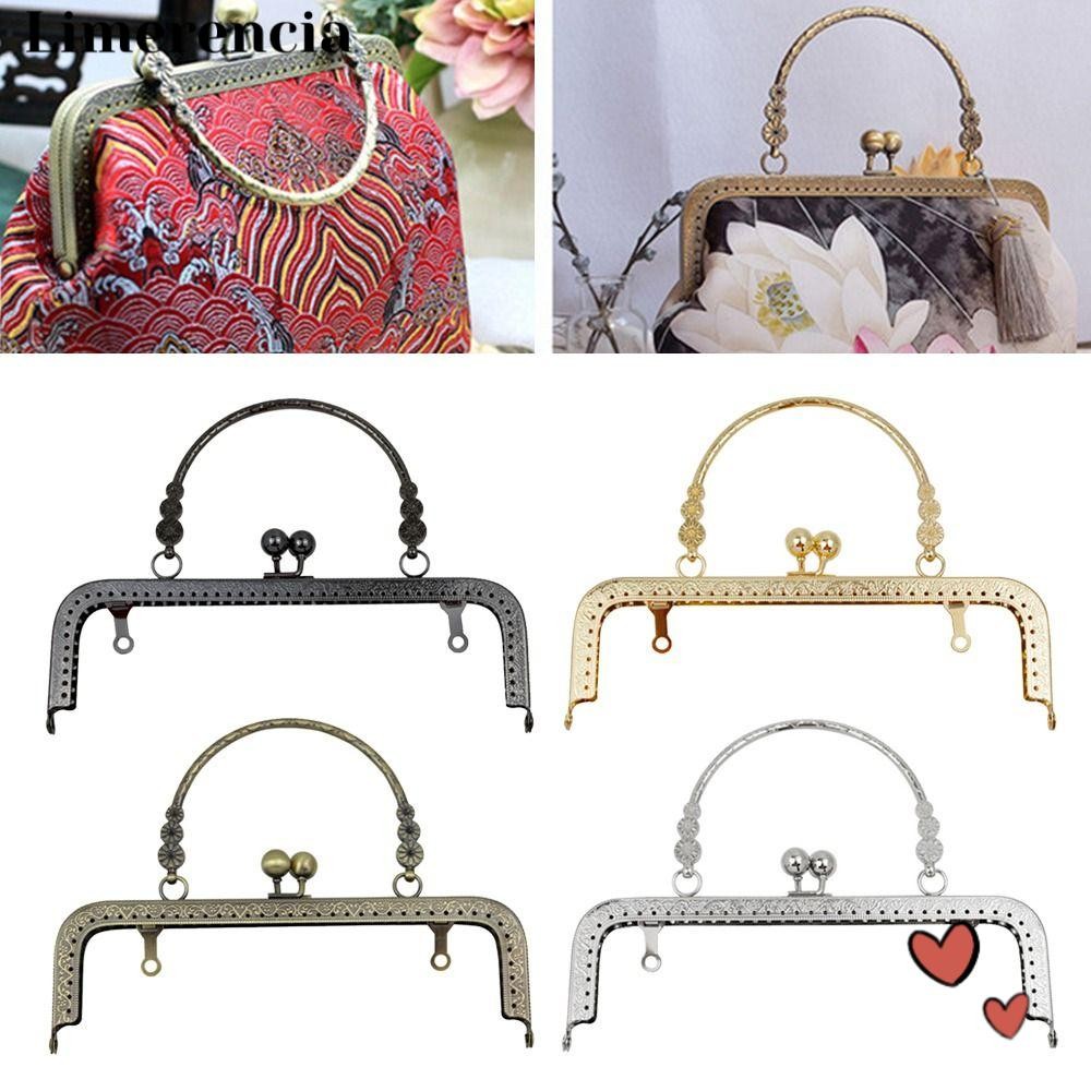 LIMERENCIA Purse Frame Kiss Clasp, Vintage Metal Purse Clasp Frame, Mini Bag Hardware Bag Frame Buck