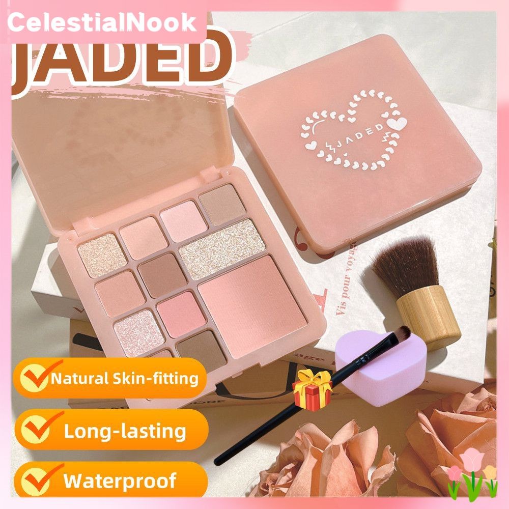 ของขวัญฟรี JADED อายแชโดว์เพลท อายแชโดว์เนื้อเนียน 12 สีไล่เฉด อายแชโดว์เนื้อบางเบา YZS อายแชโดว์ Ce