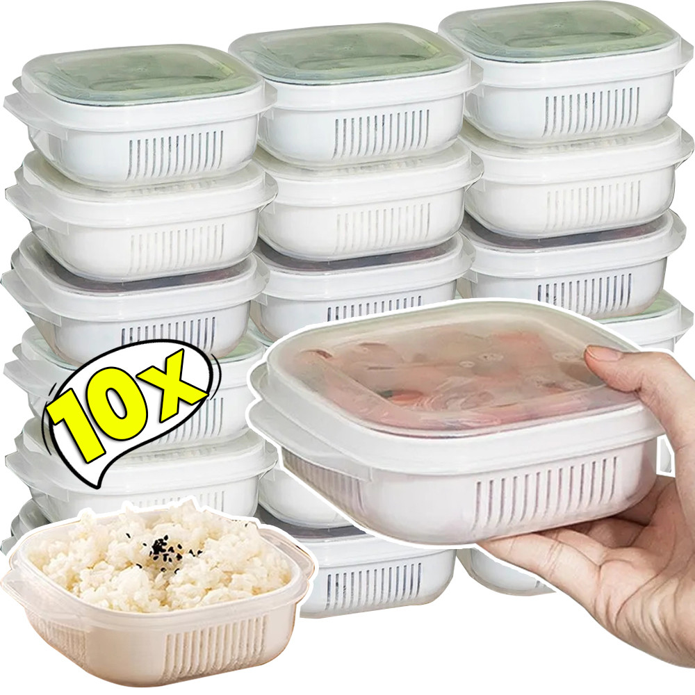 กล่องเบนโตะ 10 ชิ้นสําหรับพนักงานออฟฟิศ | ข้าวย่อยบรรจุภัณฑ์ภาชนะเก็บสด,กล่องเตรียมอาหารพลาสติก หน้า ที่ถอดออกได้