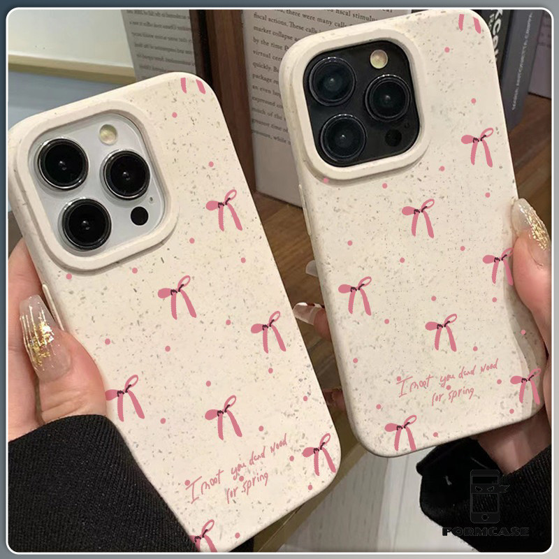 จัดส่งจากประเทศไทย กรณีโทรศัพท์ โบว์เล็กสีชมพูfor เคสไอโฟน X XS MAX XR 7/8PLUS 16 15 14 13 12 11 PRO MAX