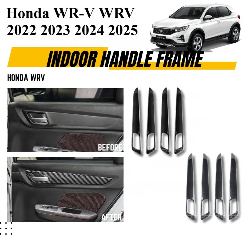 Honda WR-V WRV 2022 2023 2024 2025 กรอบมือจับประตูด้านใน/ภายในแผงประตู Protector Cover อุปกรณ์ตกแต่งรถยนต์