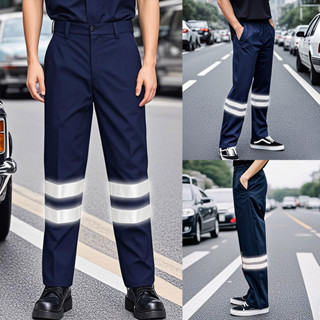 กางเกงทำงานแบบมีแถบสะท้อนแสง กางเกงทำงานปลอดภัย