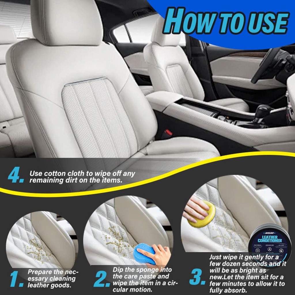 Leather Maintenance Cream Cleaning and Care Cream for Car Leather Safe Leather Restoration Effective