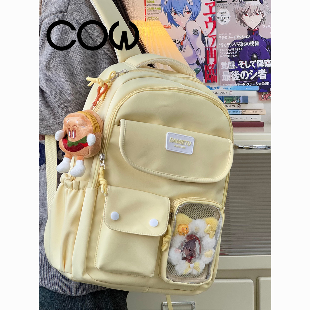 COW Junior School College Students High School Students Backpack Large Capacity Compartment High Sch