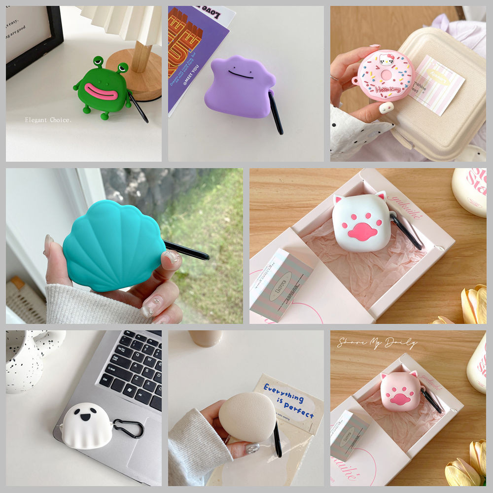 การ์ตูน 3D Anti-shock Ins สําหรับ Samsung Galaxy Buds Core FE/2 Pro /Buds Pro/Buds Live ป้องกันหูฟังปลอก Samsung หูฟังฝาครอบ