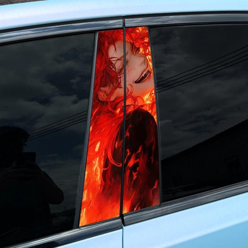 1/2PC สาวเต้นรํารถสติกเกอร์ประตูอัตโนมัติเสากันน้ําสําหรับ Audi BMW Mercedes Ford VW Toyota Nissan K