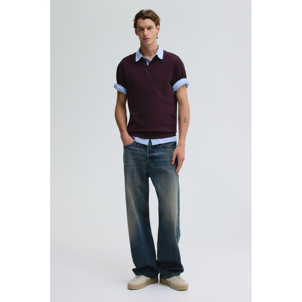 H&M(เอชแอนด์เอ็ม) กางเกงยีนส์ทรงตรงหลวม Men Straight Loose Jeans 1280809_3