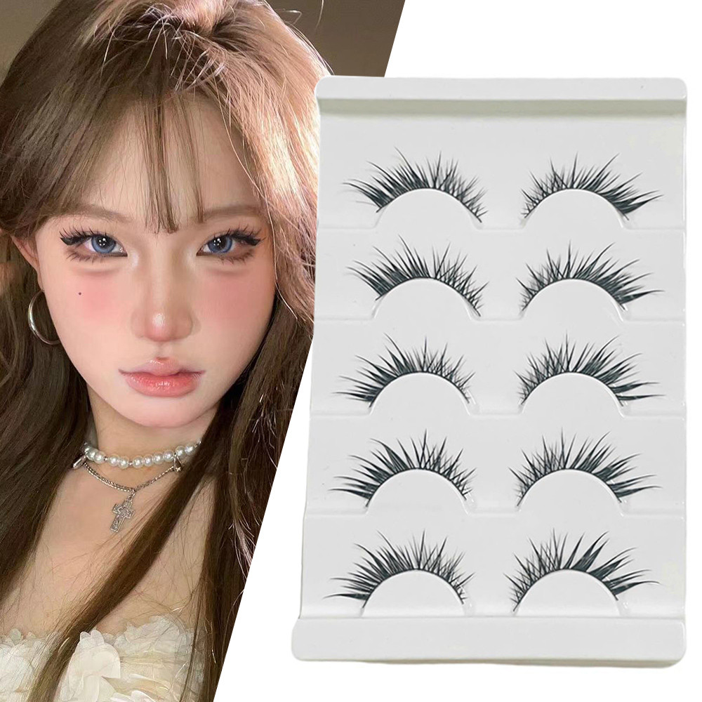 7-13 มม.Fox Eye ขนตาปลอม 3D ธรรมชาติ C Curl นํากลับมาใช้ใหม่ Wispy Cross Slant Flying Lash Extension