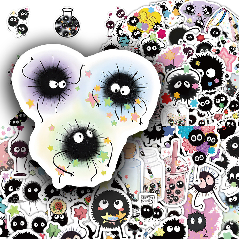 สติกเกอร์ Soot Sprites Ghibli ประเทศญี่ปุ่น จำนวน 50ชิ้น กันน้ำ สไตล์เก๋ไก๋ น่ารัก ขวดน้ำ Stickers ราคา ถูกที่สุด ดีลบีเคเค แกลเลอรีภาพที่ 2