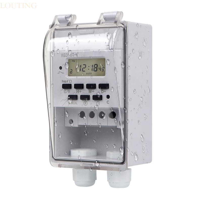 LOUTING 220V 30A Digital Timer Switches Electronic Hour Weekly Programmable Time Controllers 1Min - 