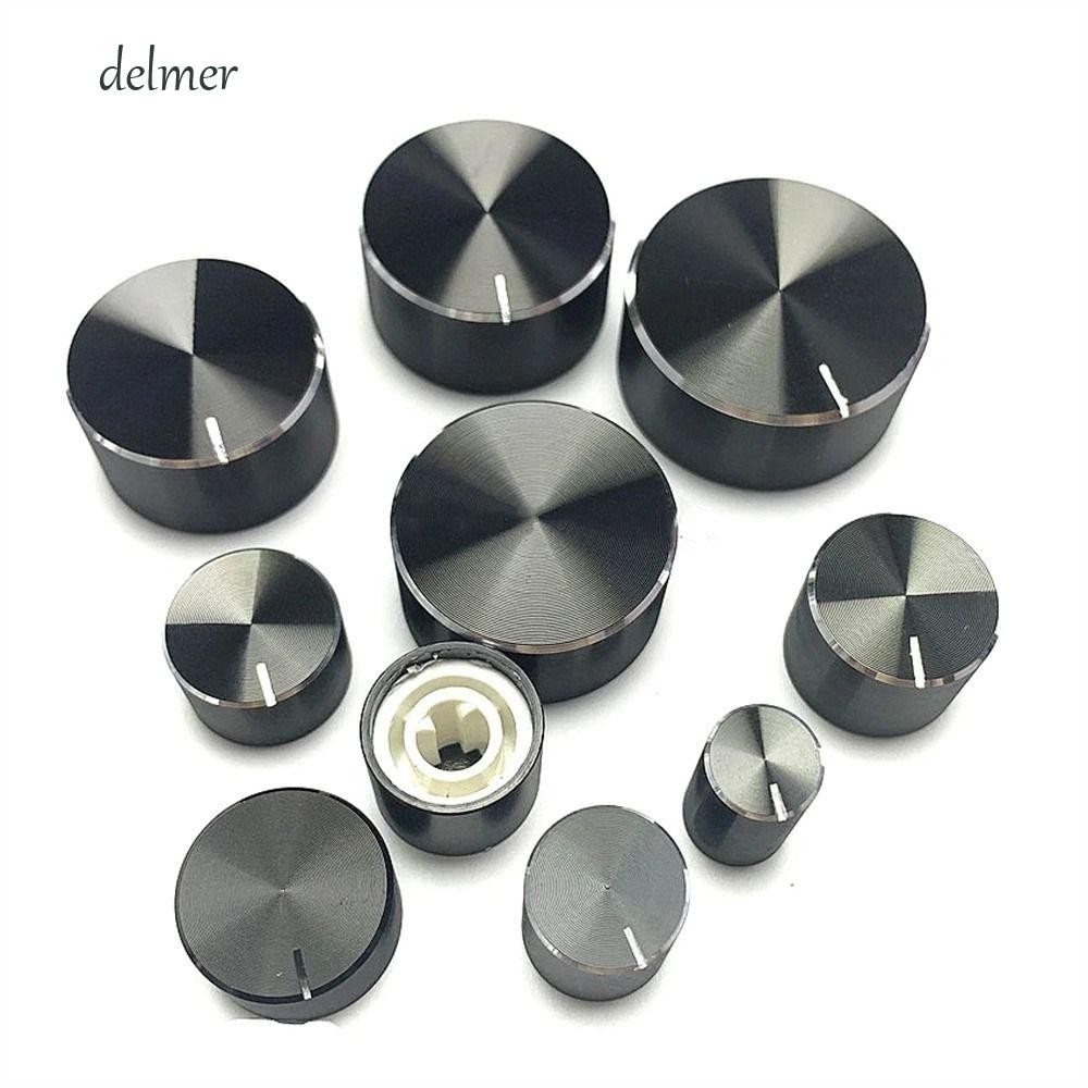 DELMER Potentiometer Cap Audio Knob 6 มม.อลูมิเนียม Rotary Taper Encoder ลูกบิด D-Axis Volume Control ลูกบิด