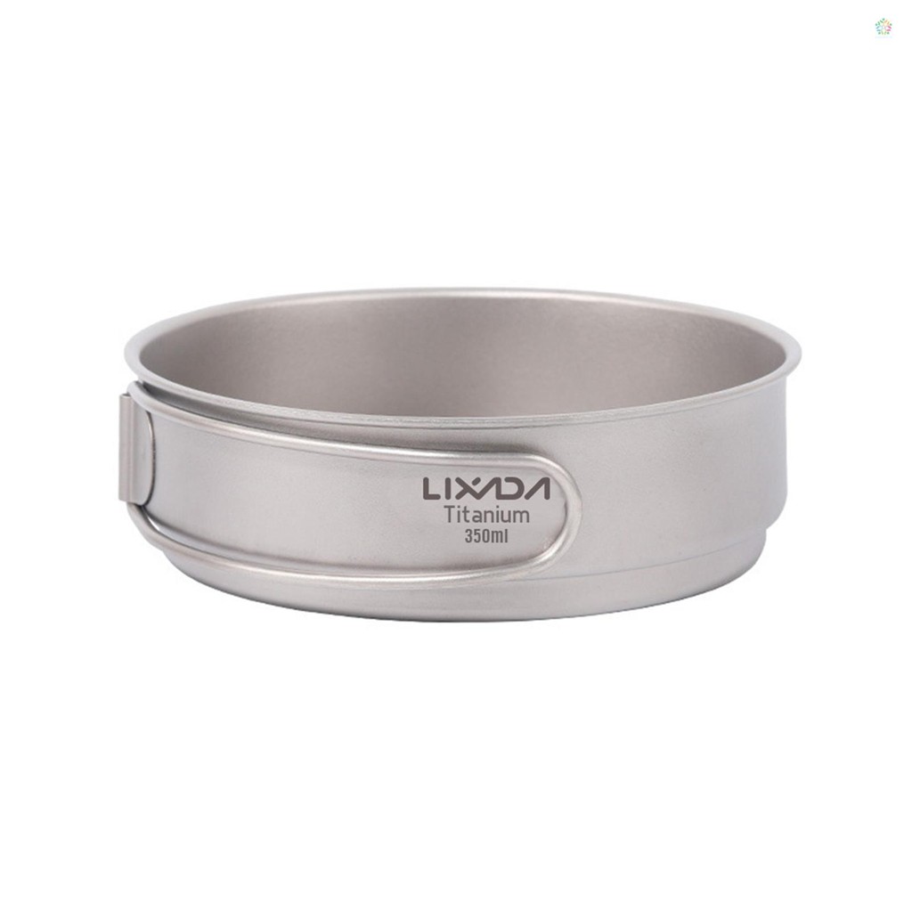 Lixada Ultralight Titanium Frypan Outdoor Camping Hiking Backpacking กระทะทําอาหารพร้อมที่จับพับได้