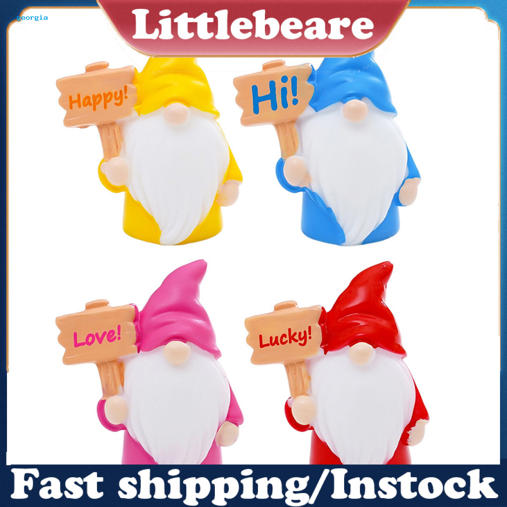 [Georgia] Fairy Tale ตกแต่งสวน Fairy Garden Gnome เครื่องประดับน่ารัก Mini Gnome รูปแกะสลักสําหรับ F