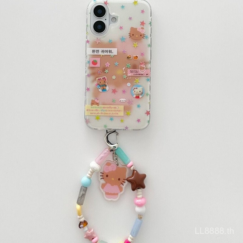เคสโทรศัพท์โทรศัพท์ เหมาะสําหรับ iPhone Smudge Star หนังสีดํา kitty17/16/15promax/14 สไตล์ใหม่ 13/12/11pro Niche xsmax/xr Creative Shock-proof Large Hole รวมทุกอย่างป้องกันกรณี QKDE