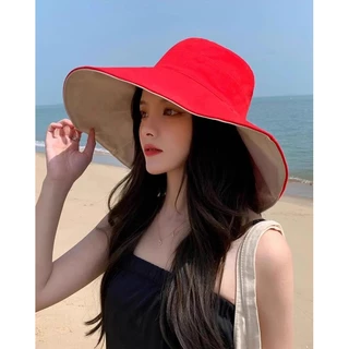 เหมาะสําหรับกิจกรรมกลางแจ้ง หมวกกันแดดปีกกว้างดีไซน์สองด้านที่ถอดออกได้เข็มขัดกันลม